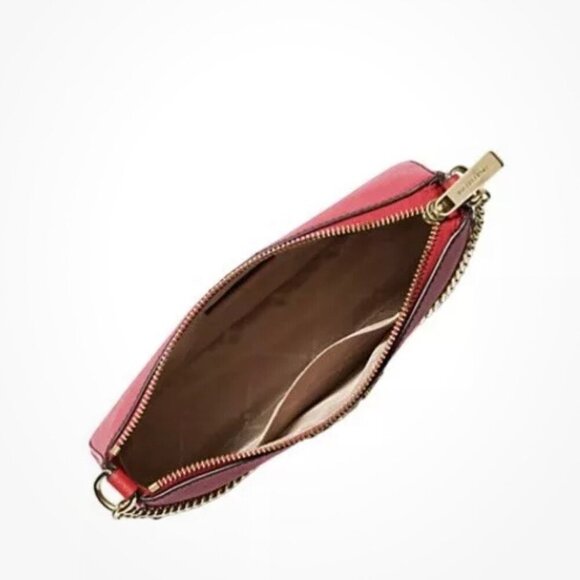 Michael Kors Jet Set Medium Saffiano Leather Crossbody Bag With Gold Chain Strap - Picture 4 of 6